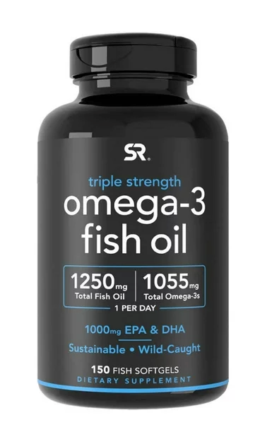 Sports Research Triple Strength Omega-3 Fish Oil, 150 Fish Softgels