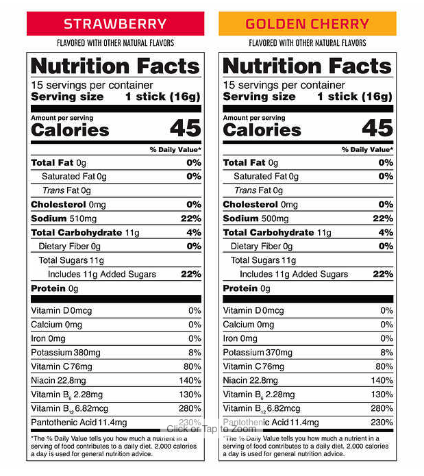 Liquid I.V. Hydration Multiplier, 30 Individual Serving Stick Packs in Resealable Pouch Flavor : Golden Cherry & Strawberry